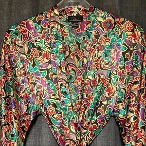 1990’s Dora C. Polyester floral print robe‎